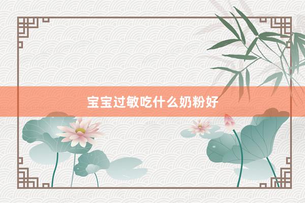 宝宝过敏吃什么奶粉好